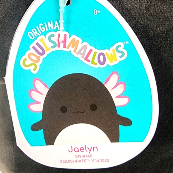 JAEYLN 🦎 ☆HTF☆ Black & Pink Axolotl Original Squishmallow by Kelly Toy ☆》NWT《 - Picture 3 of 9
